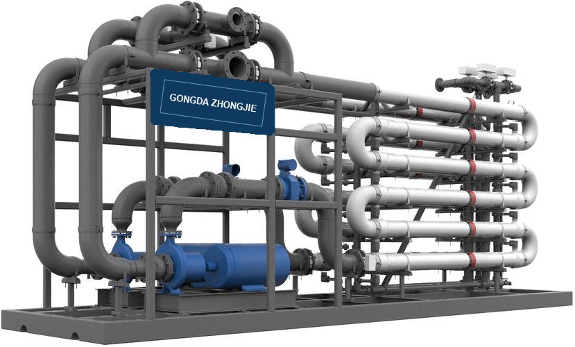 Arrangement of a skid-mounted membrane plant used for softening duty